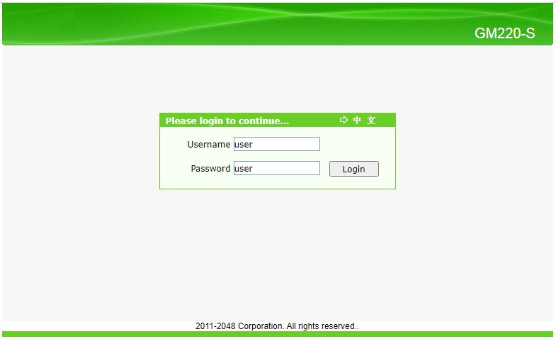 Halaman Login Router